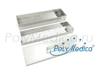 Контейнер для жидкостной стерилизации медицинских инструментов с крышкой 215х145х30 мм